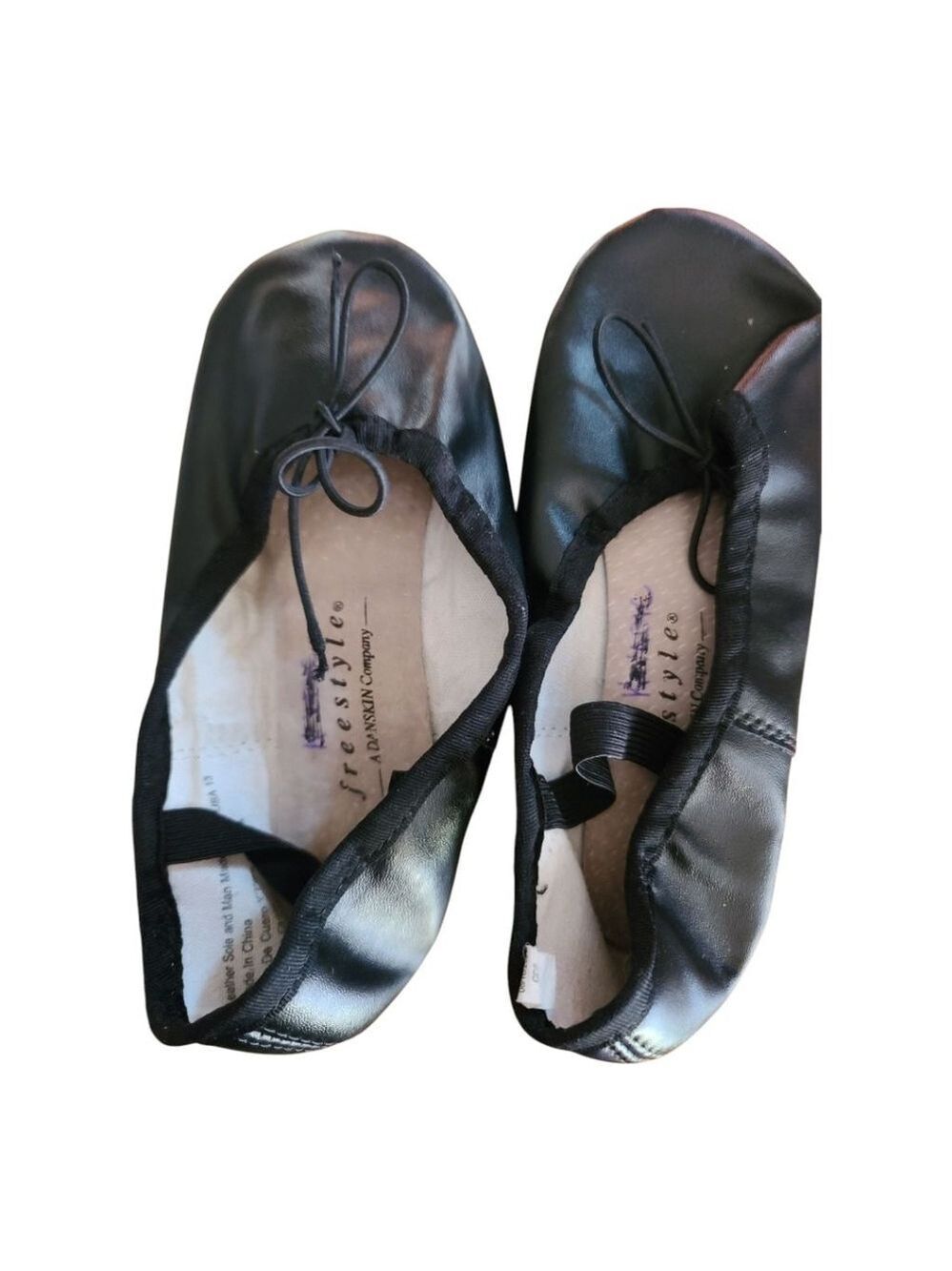 Freestyle Black Ballet Flats, Girls Size 2/3